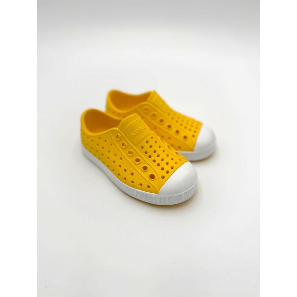 Native Jefferson Child Shoes - Crayon Yellow/Shell White - c7 (toddler 7)